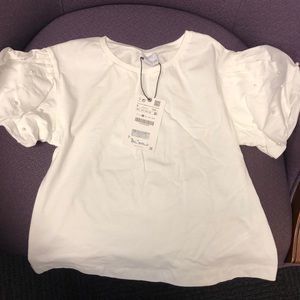 NWT Zara pearl sleeved shirt - size 9 girls